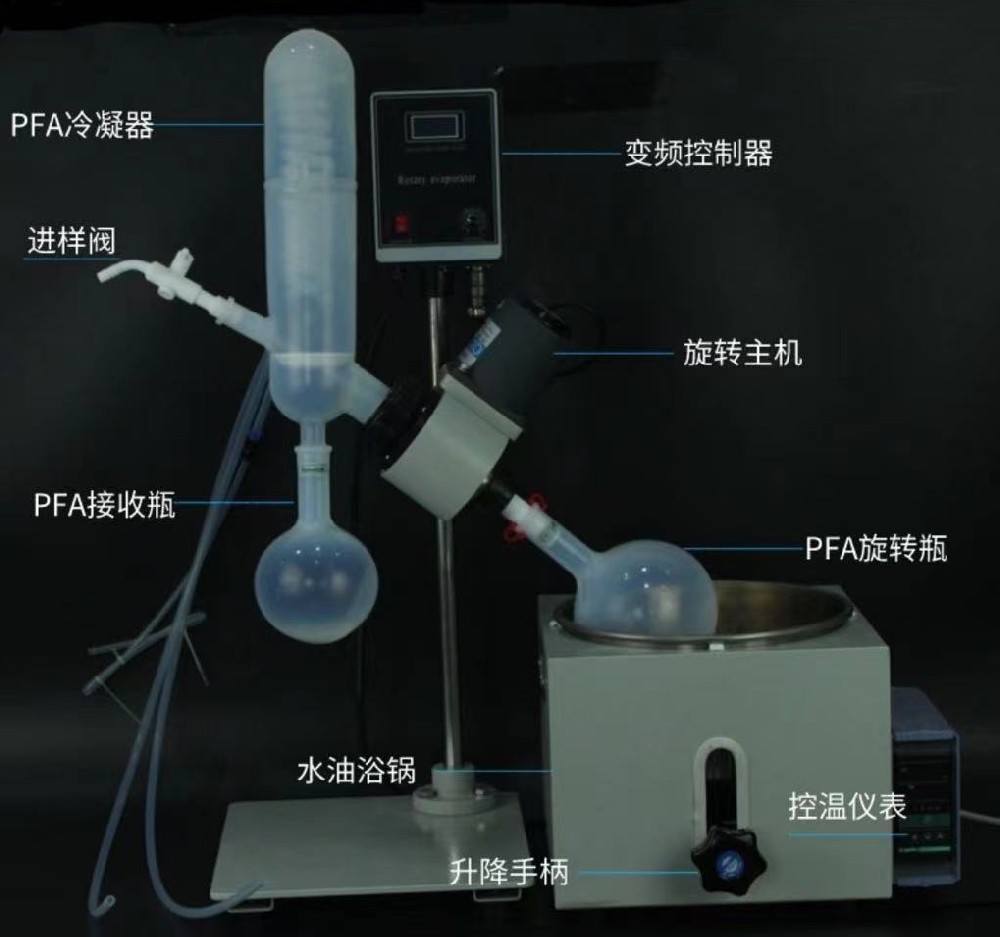無硅塑料耐高溫耐酸堿PFA旋轉(zhuǎn)蒸發(fā)儀配套四氟茄形瓶